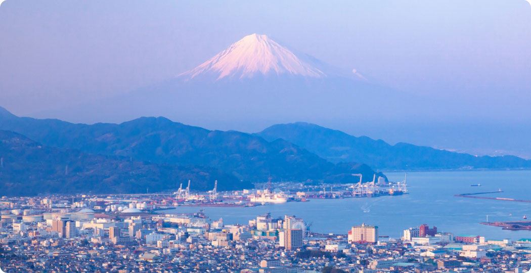 富士山と静岡の街